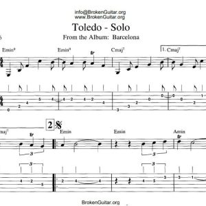 نت و تبلچر گیتار toledo solo armik