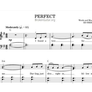 نت پیانو Perfect از Ed Sheeraan